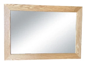 Solid American White Oak Timber Framed Wall Mirror 85cm x 60cm - Picture 1 of 5