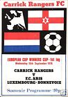 1976 77 Carrick Rangers V Aris Bonnevoie Ecwc Perfect Condition