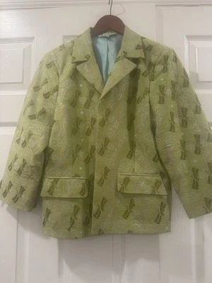 vintage austin reed blazer Size 16 Green And Aqua With Embroidery - Image 1 of 4
