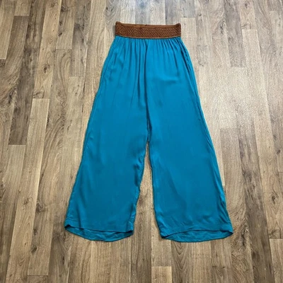 Pantalones Boho Rue 21 Azul Pierna Ancha Talla Mediana Foto 1 de 4