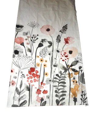 CORTINA DE DUCHA DE TELA GRIS FLORAL CORAL ONDA FLORAL UMBRAL FLOR 71 X 70 Foto 1 de 4