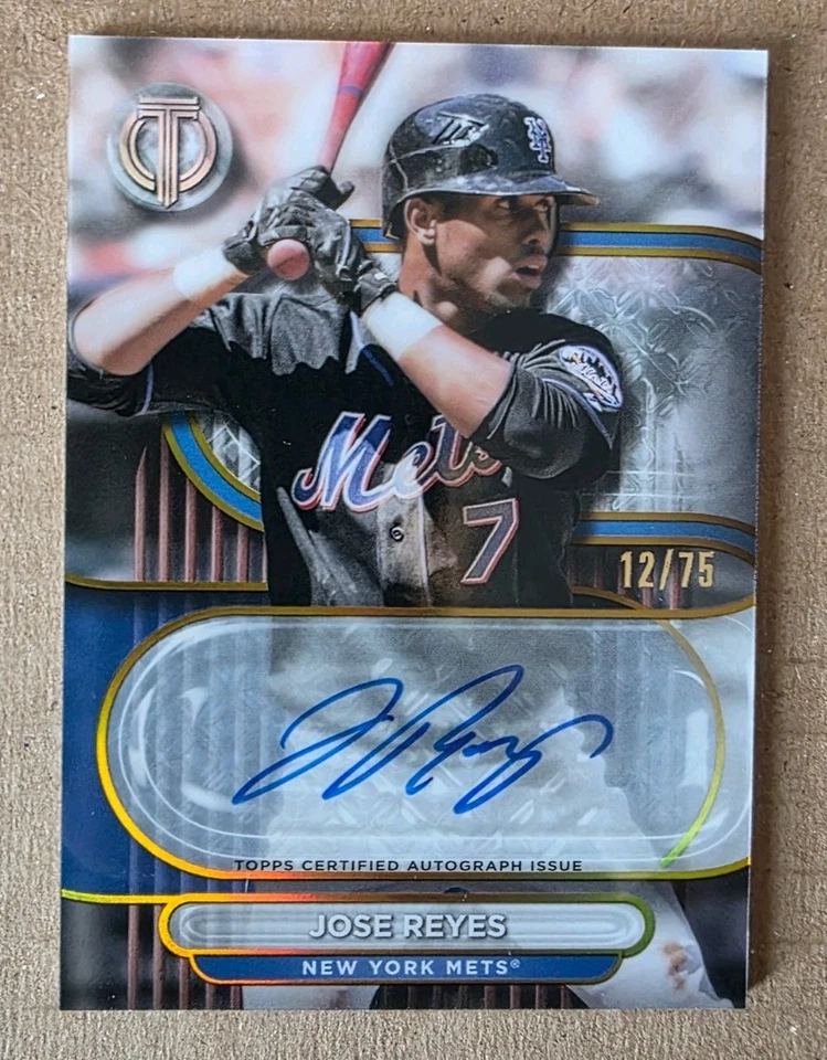2024 Topps Tribute Jose Reyes Gold Auto /75  #TA-JRE New York Mets  - Image 1 of 2