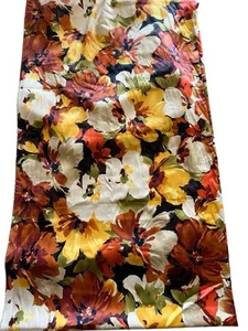 Impresionante RARO Vintage Mediados de Siglo Retro Años 70 Marrón Dorado Tela Floral 3 Yardas - Imagen 1 de 4