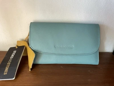 Portemonnaie Geldbörse von SticksandStones, Fb. türkis Echtleder - Bild 1 von 4