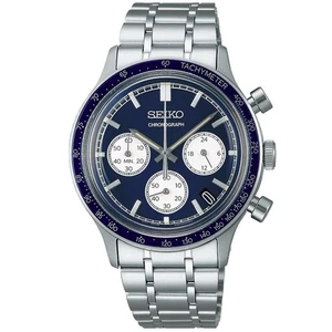 Seiko Chronograph Tachymeter Quartz Stainless Steel Men's Watch SSB477P1 - Picture 1 of 2