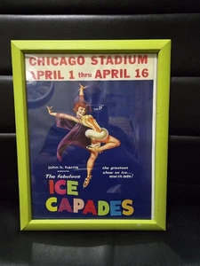 ICE CAPADES Chicago souvenir stampa incorniciata 21° anniversario 1960-61 Mago di Oz - Foto 1 di 4