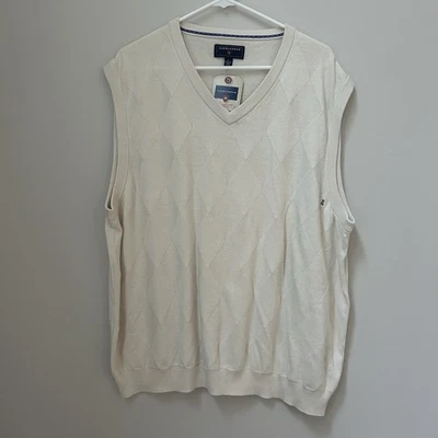 Saddlebred men’s extra large ivory cream, golf vest preppy NWT   - Image 1 of 4