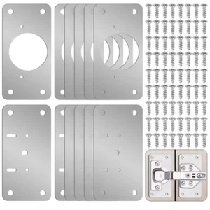 2 Stück Scharnier Reparatur Kit Schranktür Reparaturplatte Edelstahl - Bild 1 von 4