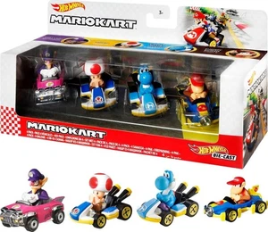 Hot Wheels Mario Kart Fahrzeug 4er Pack, 4er Set - Bild 1 von 6