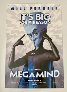 DreamWorks MEGAMIND Teaser Movie Poster One Sheet Ferrell Brad Pitt Tina Fey - Picture 1 of 1