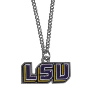 LSU Tigers 22" Chain Necklace Metal Logo Charm NCAA Licensed - Picture 1 of 3