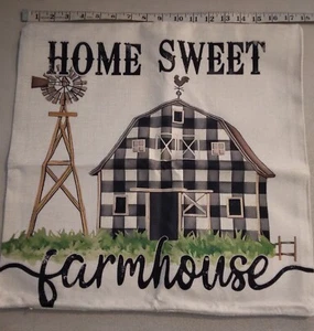 Pillow Cover Home Sweet Farmhouse Zipper Bottom 274063 - Picture 1 of 3