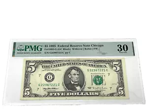 1995 $5 Five Dollars, FEDERAL RESERVE NOTE Chicago,' PMG 30 Very Fine, (#10) - Picture 1 of 2