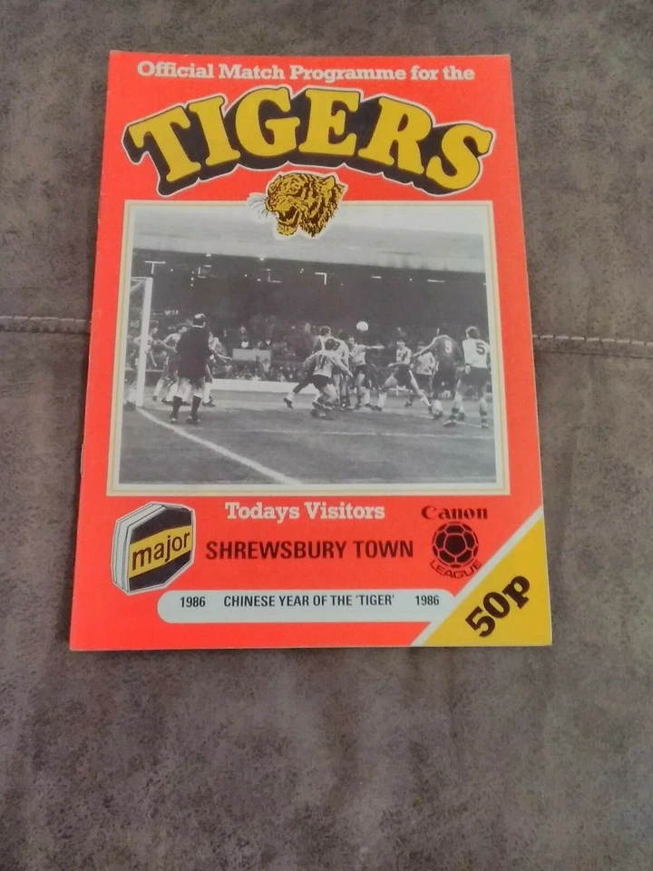 1985/86 HULL CITY V SHREWSBURY TOWN = 2ND DIVISION - Image 1 of 1