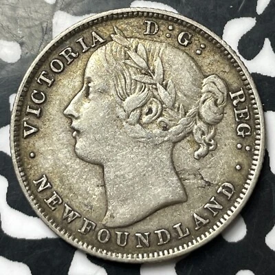 1885 Newfoundland 20 Cents Lot#JM8403 Silver! Nice! Key Date! - Image 1 of 2