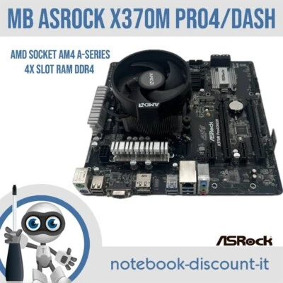 Scheda Madre AsRock X370M Pro4/DASH   AMD Socket AM4 A-Series Ryzen CPU - Immagine 1 di 4