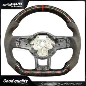 Forged Carbon Fiber Steering Wheel for Golf 7 7.5 GTI GTS GTE Alcantara - Picture 1 of 12