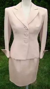 BADGLEY MISCHKA Pale Pink Embellished Back Skirt Suit Size 4 - Picture 1 of 12