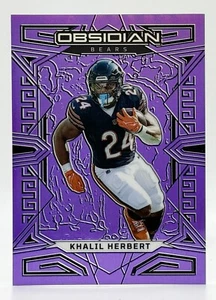 2023 Panini Obsidian Purple Flood #19 Khalil Herbert 7/13 Chicago Bears - Picture 1 of 2
