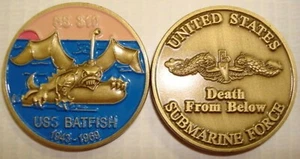 NAVY USS BATFISH SS-310 SUBMARINE CHALLENGE COIN - Picture 1 of 1
