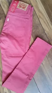 Damas Niñas Levi's 710 Super Ajustados Pantalones de mezclilla Holly Berry Rosa W24 L32 17778-0097 - Imagen 1 de 3