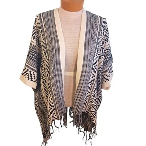 Cotton On Knit Wear Women's Poncho Sweater Fall Winter Knit One Size Fits All - Picture 1 of 8