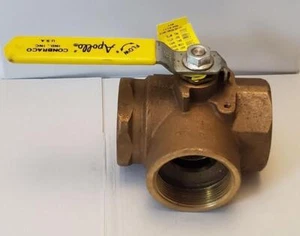 Apollo 70-608-01 2 Apollo 3-Way Threaded Bronze Ball Valve - Picture 1 of 3