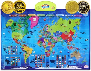 World Interactive Map-Educational Talking Toy for Kids of Ages 5 to 12 Years Old - Picture 1 of 12
