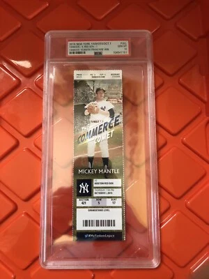 NEW YORK YANKEES 10,000th Franchise Win 2015 FULL Ticket, PSA 10 GEM MINT, Pop 1 - Image 1 of 3