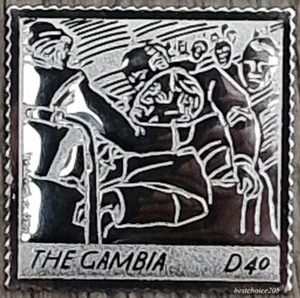 Gambia: 2005, Papa Juan Pablo II, sello de plata #2 - MNH - Imagen 1 de 2