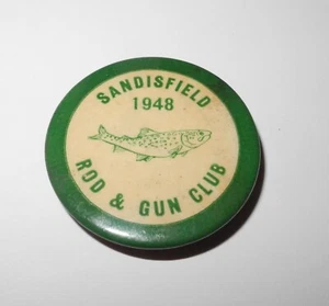 1948 Rod and Gun Club Sandisfield, MA Member Souvenir Pin Badge Button Token - Picture 1 of 2