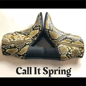 Call It Spring Western Ankle Yellow Snake Boots - Picture 1 of 11