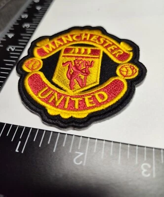 Manchester United Patch Black Iron or Sew Embroidery  High Quality Patch. - Image 1 of 3