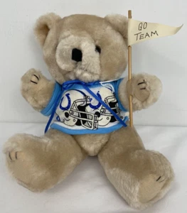Oso de peluche articulado con camisa y bandera hecha a mano de los Indianapolis Colts de la NFL, 9,5" - Imagen 1 de 3