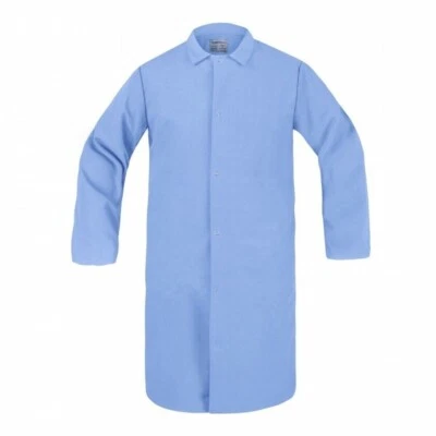 New Butcher Lab Coat Frock Jacket Pocketless Snap Closure Light Blue 2XL - Image 1 of 4