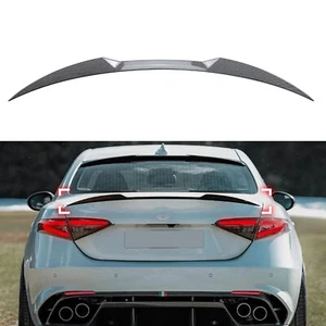 Carbon Fiber Look Rear Spoiler Wing Lip For Alfa Romeo Giulia Sedan 2015-2024 ch - Picture 1 of 10
