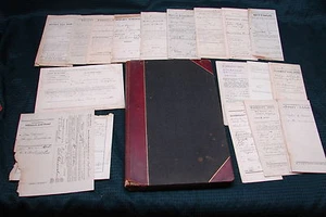 OPC 1914-21 Fulton County ILL Justic Docket Ledger & History Document Hoard - Foto 1 di 12