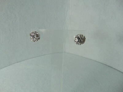 orecchini donna a bottone fiore di loto in argento 925 e cristallo incolore - Immagine 1 di 3