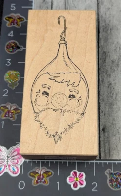 Stampa Rosa Christmas Santa Ornament G6761 2002 Rubber Stamp Wood #K87 - Image 1 of 3