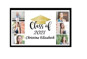 Congratulations Class of 2025 Edible Cake Topper Decoration w/ Your Pictures - Picture 1 of 2
