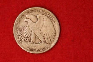 Half Dollar 1945, fehlende Designer Initialen in feiner F Erhaltung, selten - Bild 1 von 4