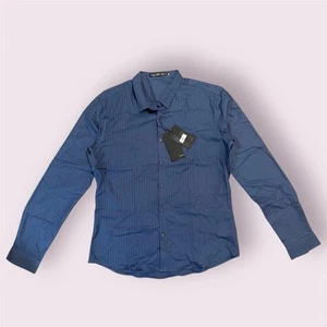 vintage modal SLIM SHIRT IN PERFORMANCE-STRETCH MONOGRAM China dark navy blue - Picture 1 of 10