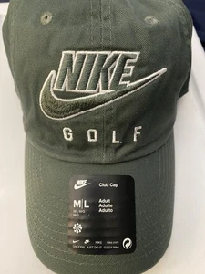 NIKE Club Unstructured Golf Futura Swoosh Cap Hat Green Men’s Size M/L C11350 - Picture 1 of 12