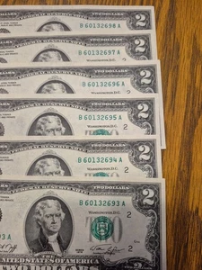 50x 1976 VF-CU 2$ Notes. 3 Sequential Runs!! 6, 5, 5 Consecutive Serial Numbers - Picture 1 of 6