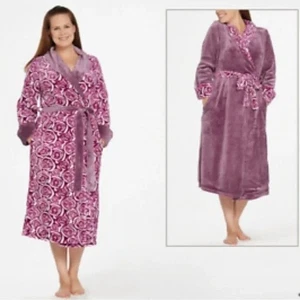 Casa Zeta Jones Damen Gr. 2X Wende Morgenmantel Bademantel Beere Plüsch Neu im Karton - Bild 1 von 6