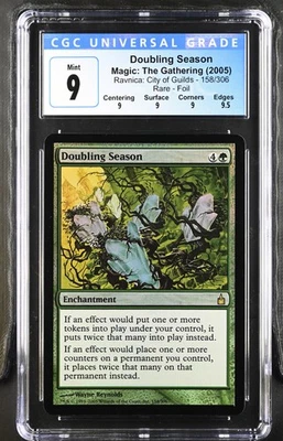 DOUBLING SEASON Ravnica Foil Rare CGC 9 Q+ MTG [Nostalgium] - Image 1 of 2