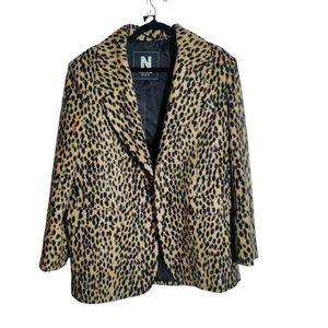 Nocturne Leopard Print Blazer Jacket Sz Large Open Front  - Picture 1 of 9