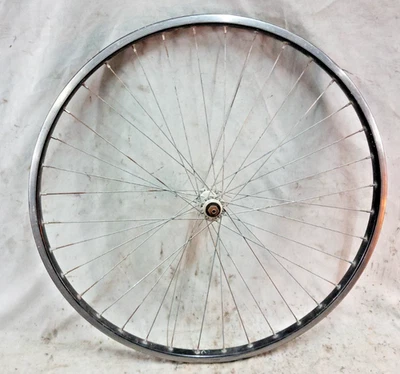 Alesa 27" Front Road Bike Wheel Joytech Hub OLW100 36S Black QR Doublewalled VTG - Image 1 of 4