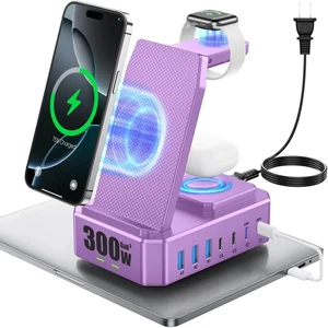300W Charging Station for Multiple Devices Apple, 10 in 1 Wireless Charger fo... - Picture 1 of 6
