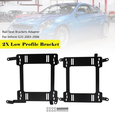 2X Low Profile Bracket Rail Seat Brackets Adapter Pour Infiniti G35 2003-2006/ - Image 1 of 4